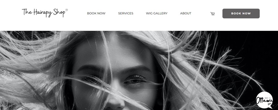 The Hairapy Shop's homepage