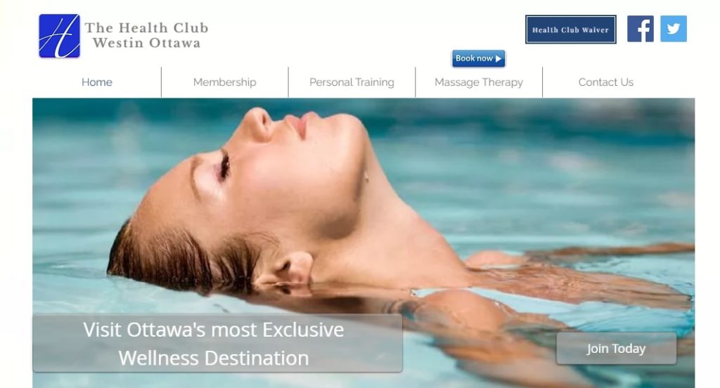 The Health Club Westin Ottawa's homepage