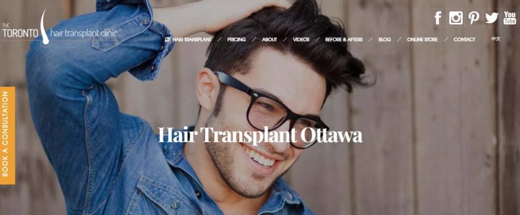 Toronto Hair Transplant Clinic's homepage