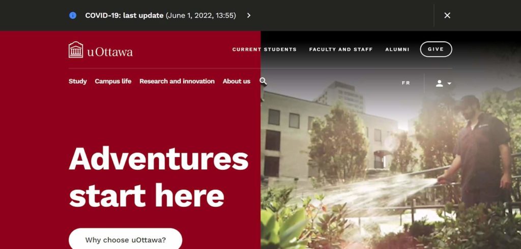 University of Ottawa's homepage