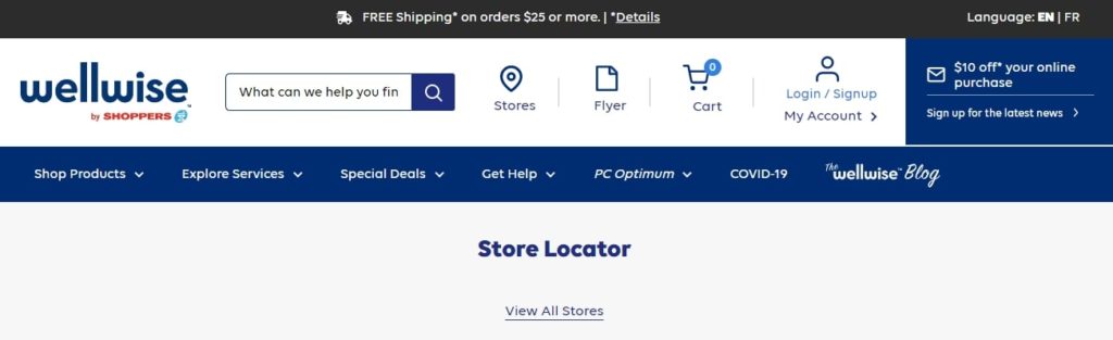 Wellwise's homepage