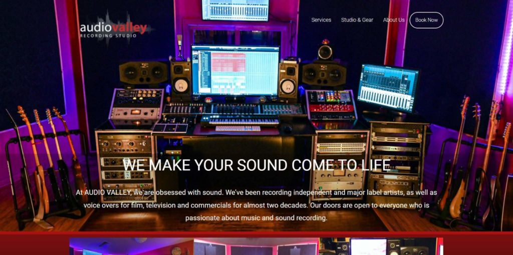 Audio Valley Recording Studio Homepage
