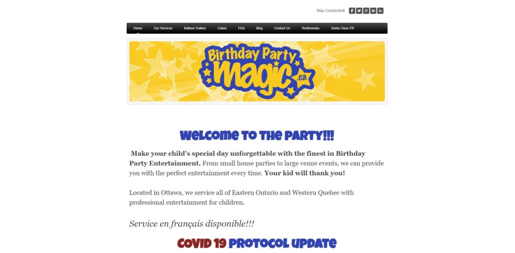 Birthday Party Magic Homepage