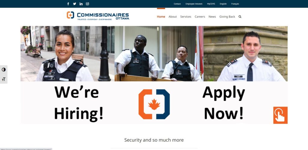 Commissionaires Ottawa Homepage