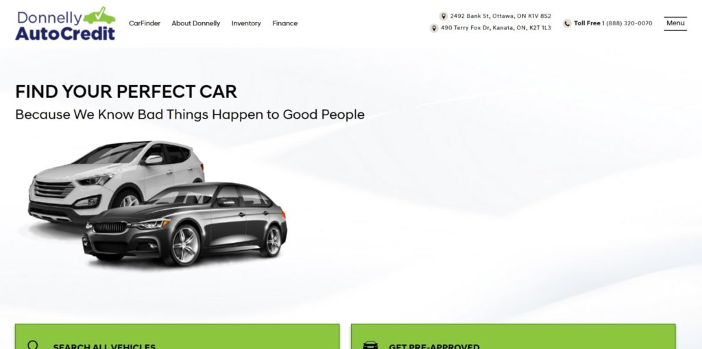 Donnely Auto Credit Homepage