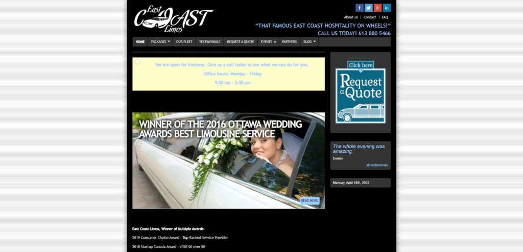East Coast Limos Homepage