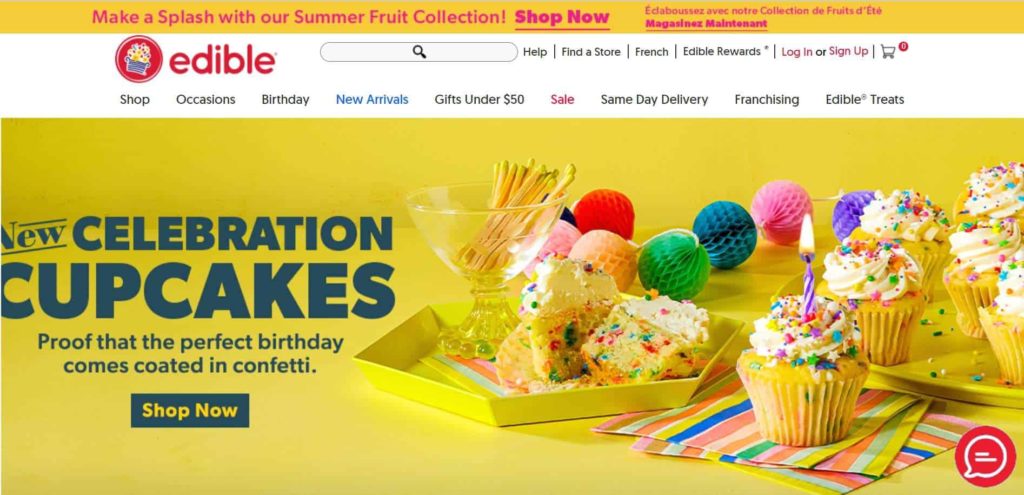Edible Arrangements homepage