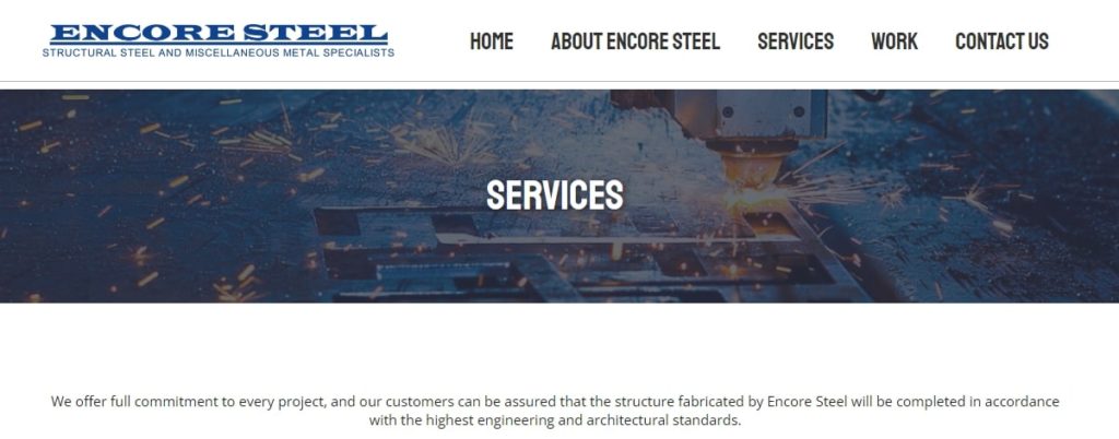 Encore Steel's homepage