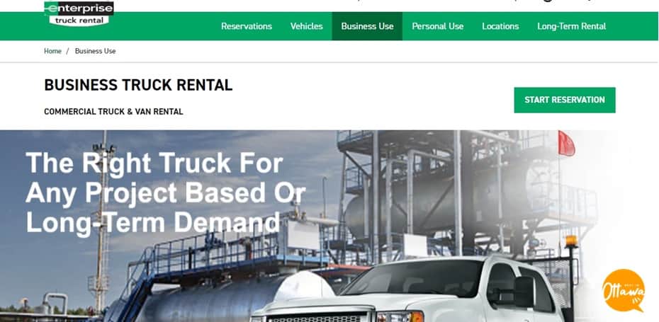 Enterprise Truck Rental Homepage