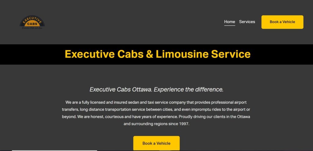 Executive Cabs & Limousine Services homepage