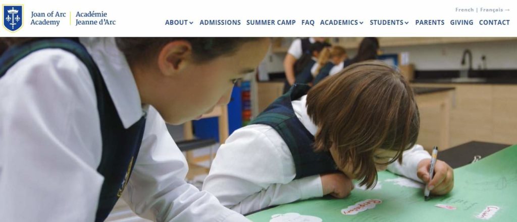 Joan Of Arc Academy's homepage