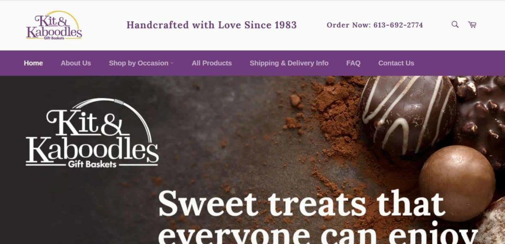 Kit & Kaboodles Gift Baskets homepage