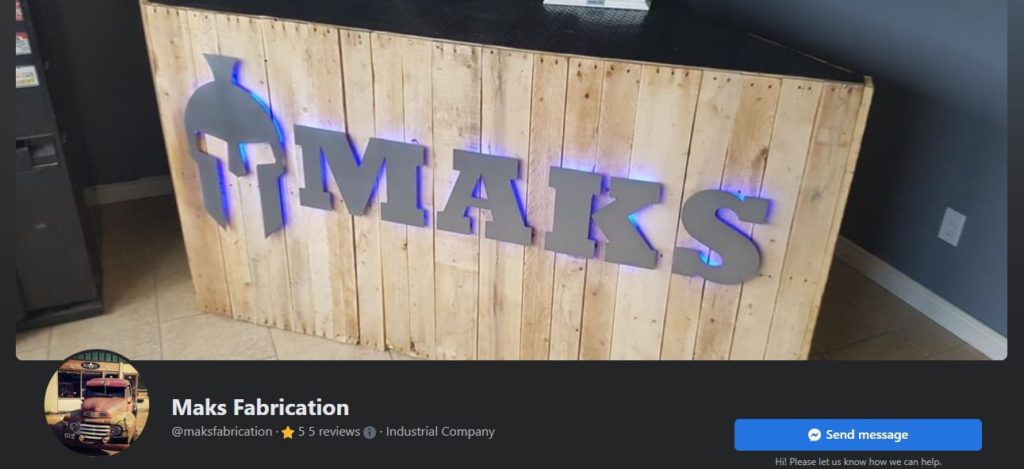 Maks Fabrication's homepage