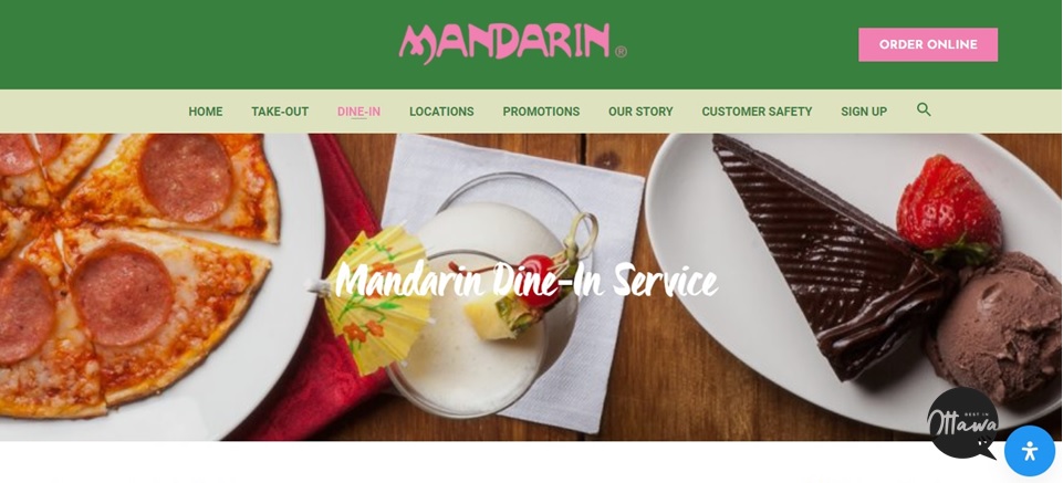 Mandarin Restaurant Homepage