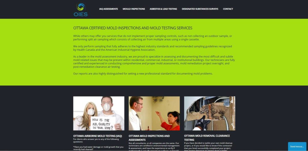 OIES (Ottawa Indoor Environmental Services) Homepage