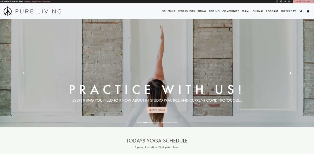 Pure Yoga Ottawa Homepage