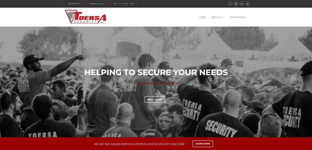 TOERSA Security Inc. Homepage