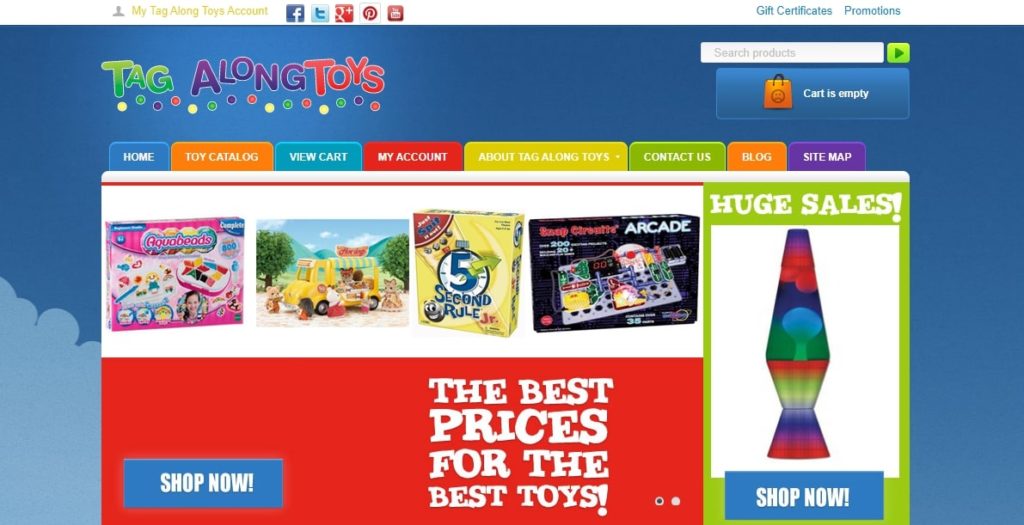 Tag Along Toys Homepage