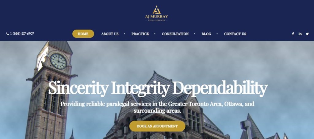 AJ Murray Legal Service Homepage