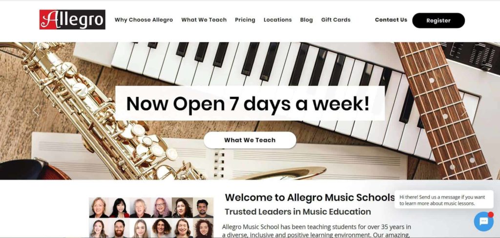 Allegro Music School Homepage
