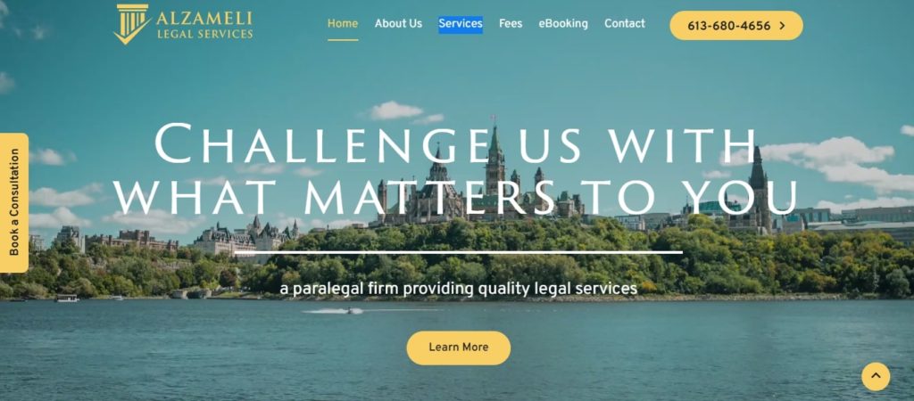 Alzameli Legal Services Homepage