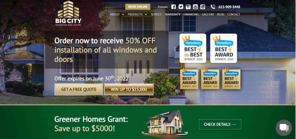 Big City Windows and Doors Homepage