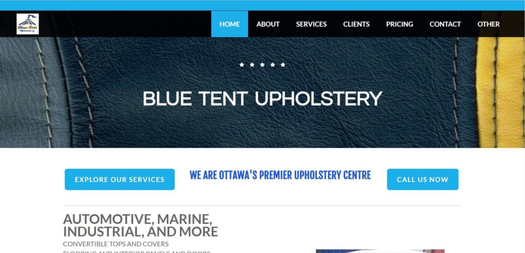 Blue Tent Upholstery Homepage