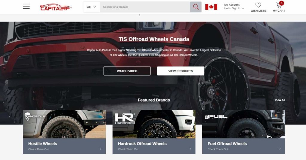 Capital Auto Parts Ottawa Homepage