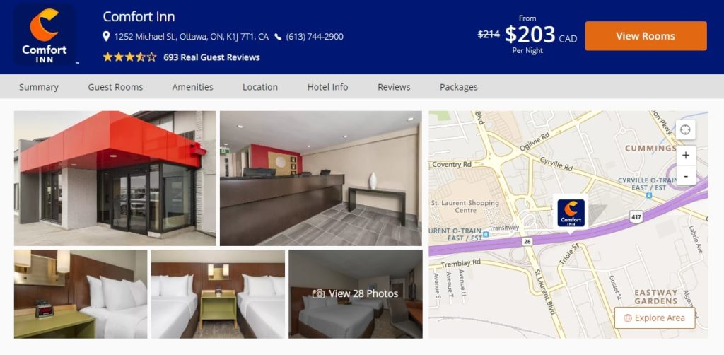 Comfort Inn Homepage