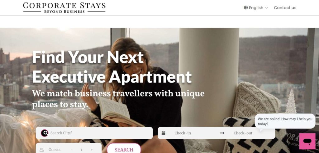Corporate Stays Homepage