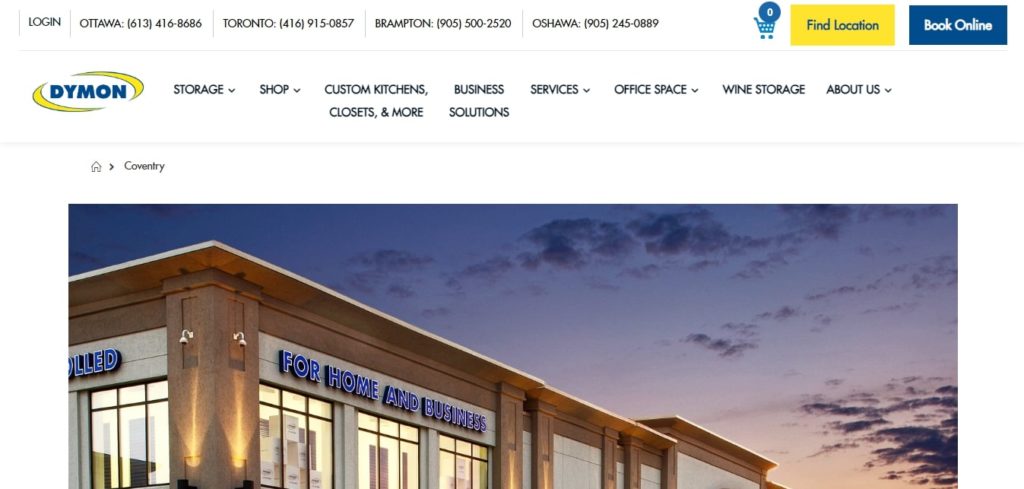 DYMON Storage Coventry Homepage