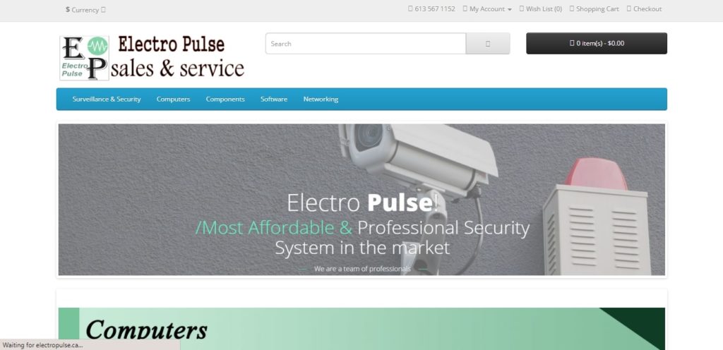 Electro Pulse Surveillance Cameras Homepage