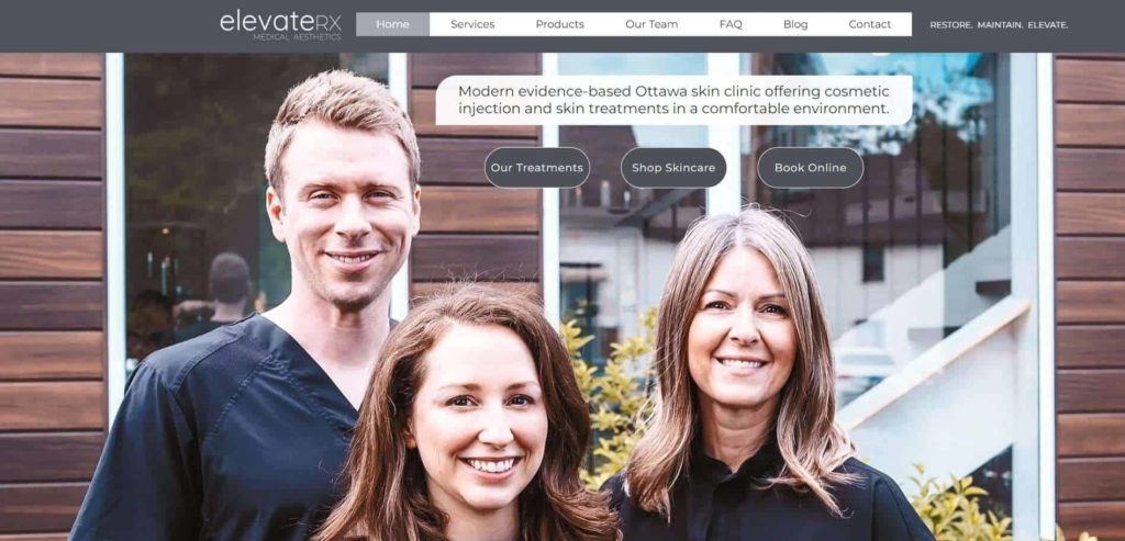ElevateRx Medical Aesthetics Homepage