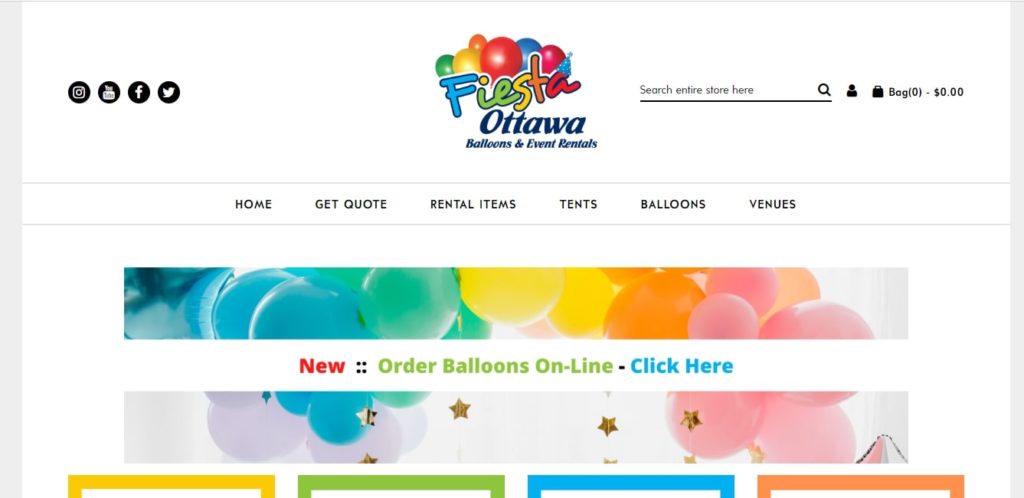 Fiesta Ottawa - Event Rentals and Balloon Decor Homepage
