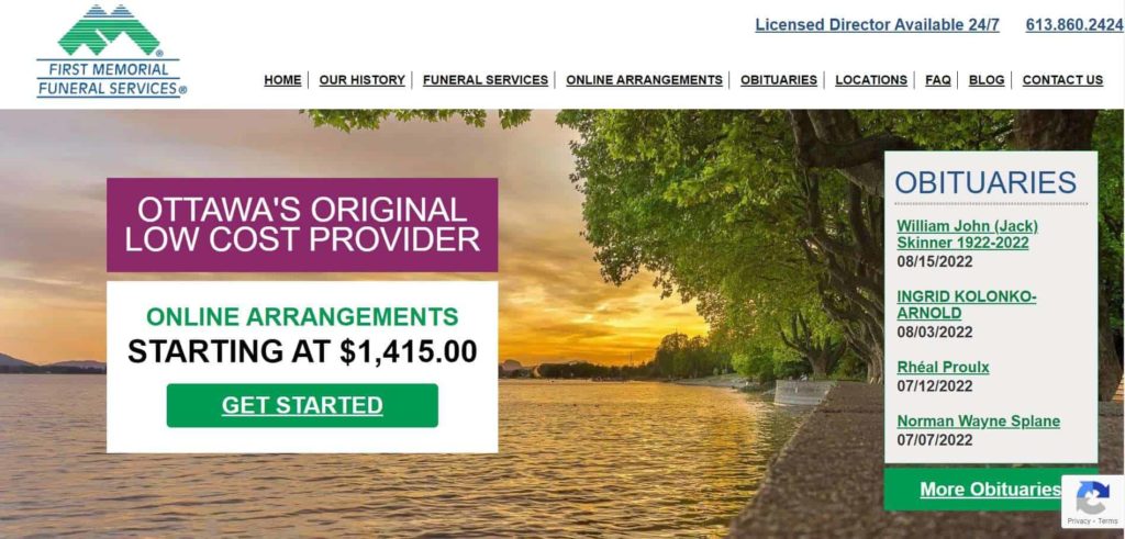 First Memorial Funeral Services Homepage