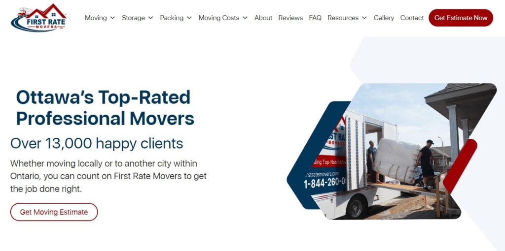 First Rate Movers Inc Homepage