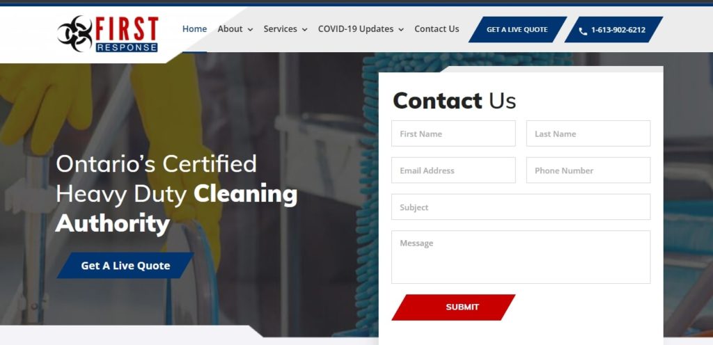 First Response Cleaning Homepage