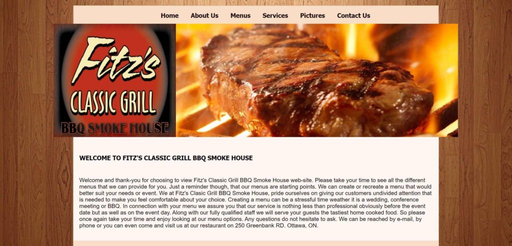 Fitz's Classic Grill BBQ Smoke House Homepage