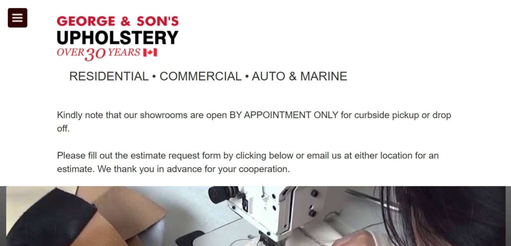 George & Son's Upholstery Homepage