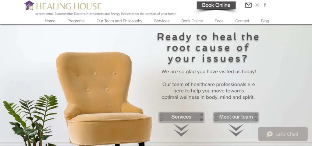 Healing House Homepage