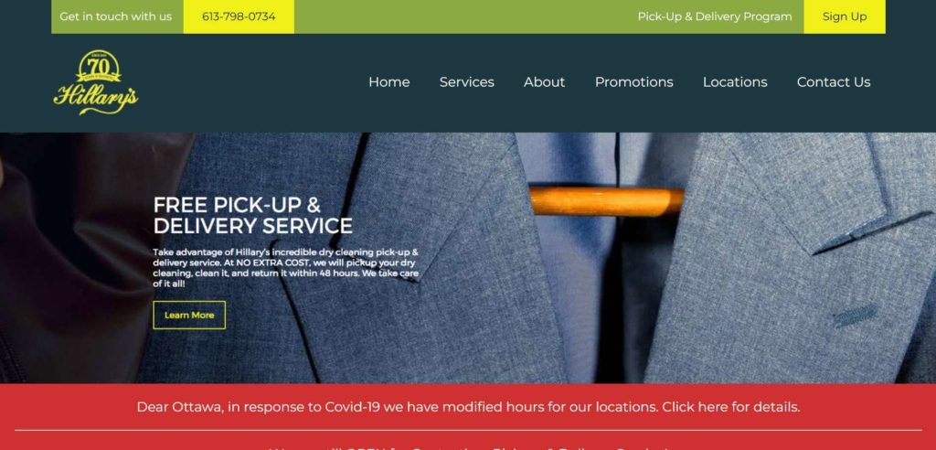 Hillary's Cleaners Homepage