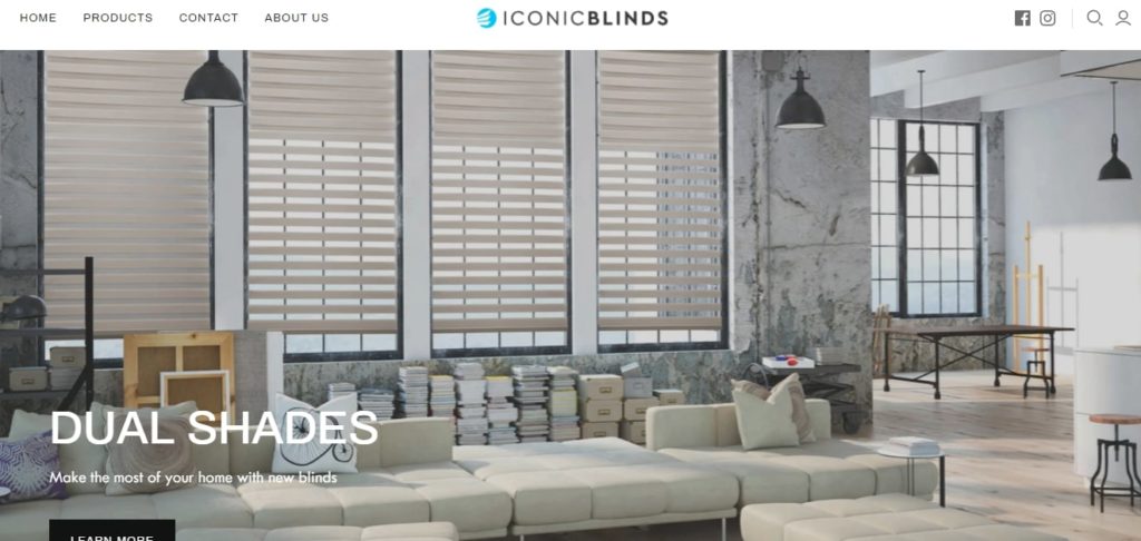 Iconic Blinds Homepage