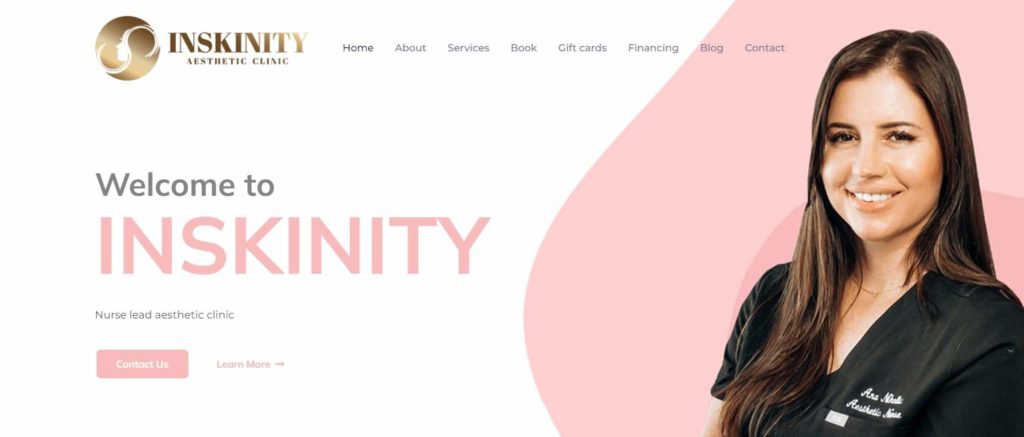 Inskinity Aesthetic Clinic Homepage