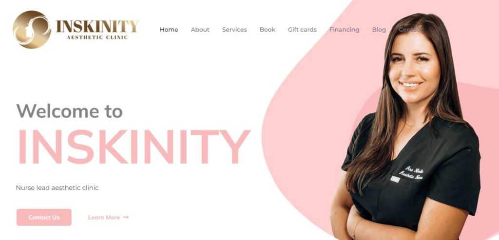 Inskinity Aesthetic Clinic Homepage