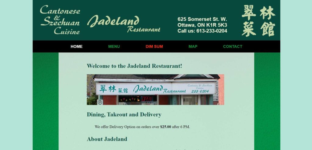 Jadeland Restaurant Homepage