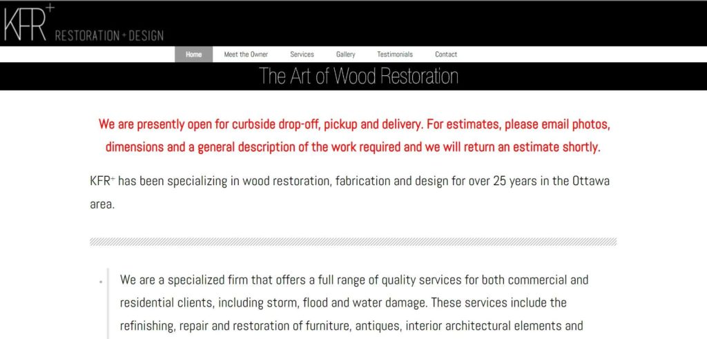 KFR Restoration + Design Inc. Homepage