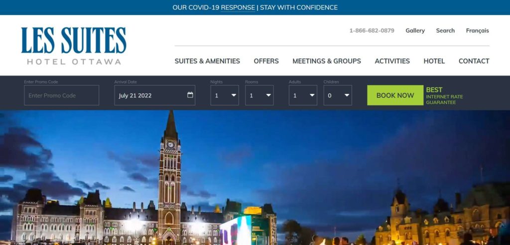 Les Suites Hotel Ottawa Homepage