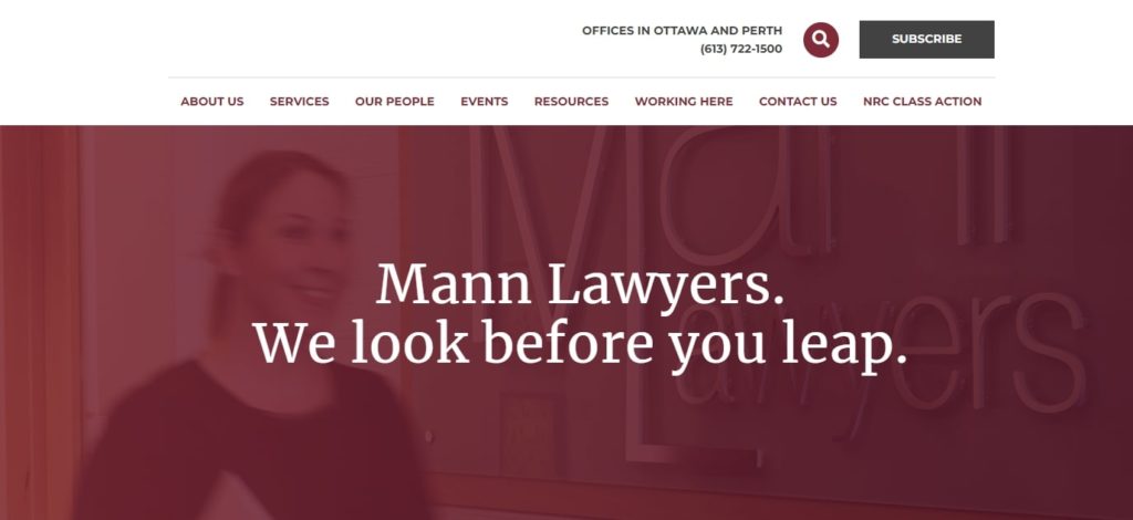 Mann Lawyers LLP Homepage