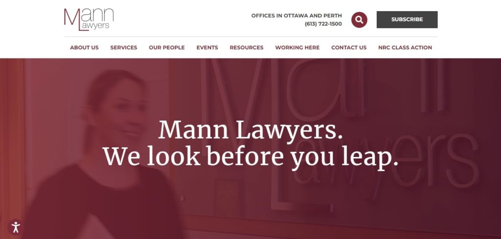 Mann Lawyers LLP Homepage