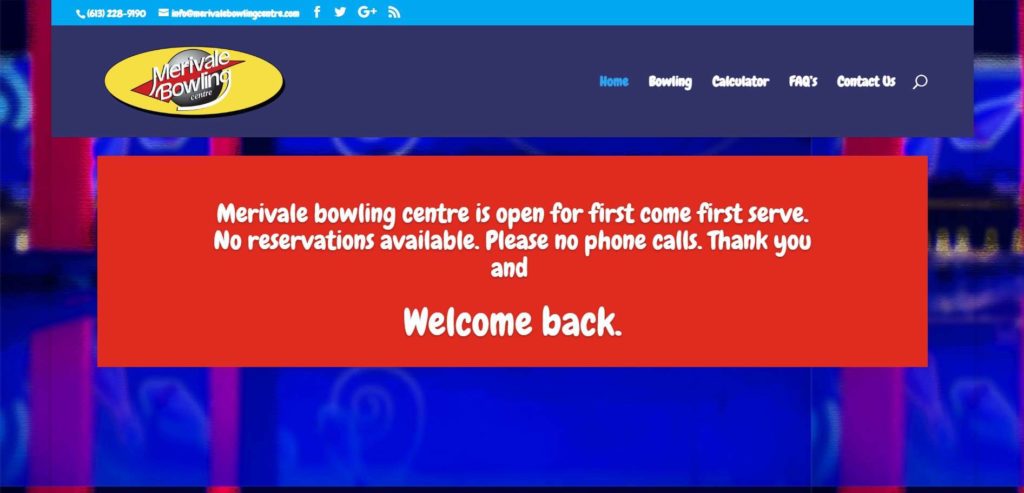 Merivale Bowling Centre Homepage